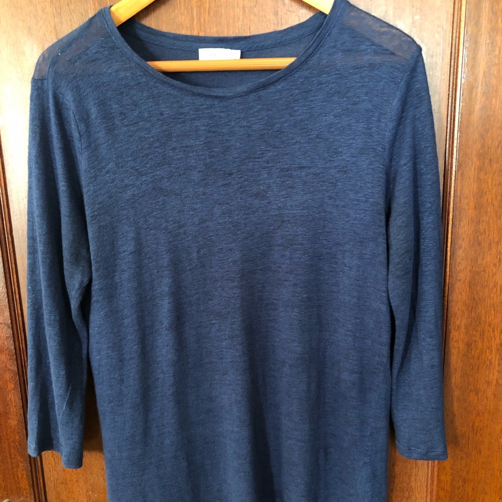 Vince linen half sleeve tee